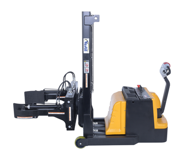 Steel Vertical Drum Gripper/Rotator Stacker With Gripper Max Reach 35.5 In. Dispensing Height 71 In. 800 Lb. Capacity Black / Yellow